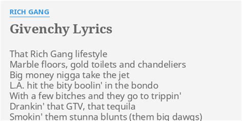 givenchy lyrics rich gang|rich gang Givenchy lyrics.